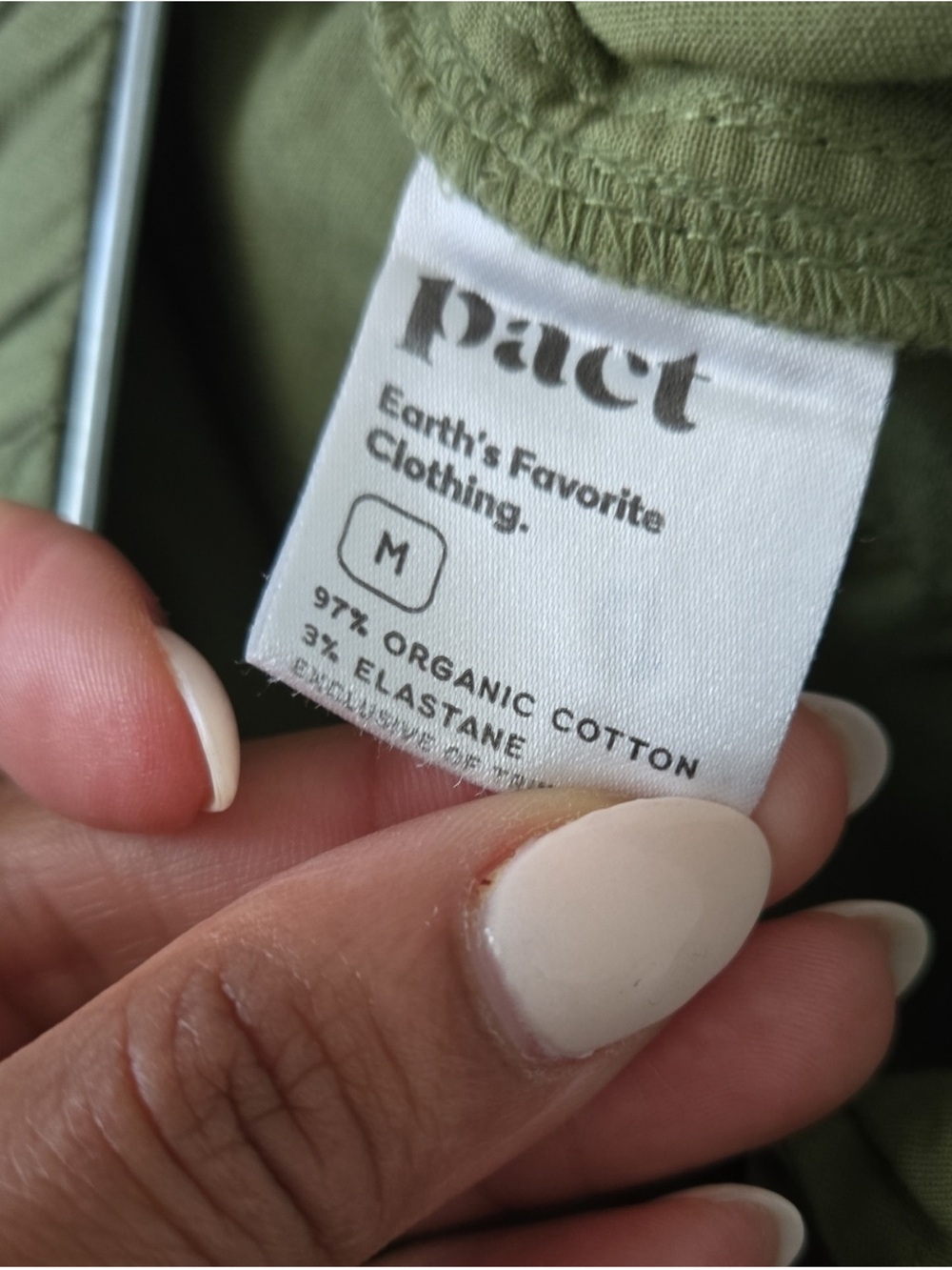 Pact Organic Cotton Daily Crop Wide Leg Pants Olive Green Size Medium - Picture 11 of 12